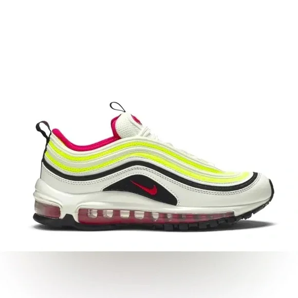 Nike Air Max 97 GS White Rush Pink Volt Sneakers