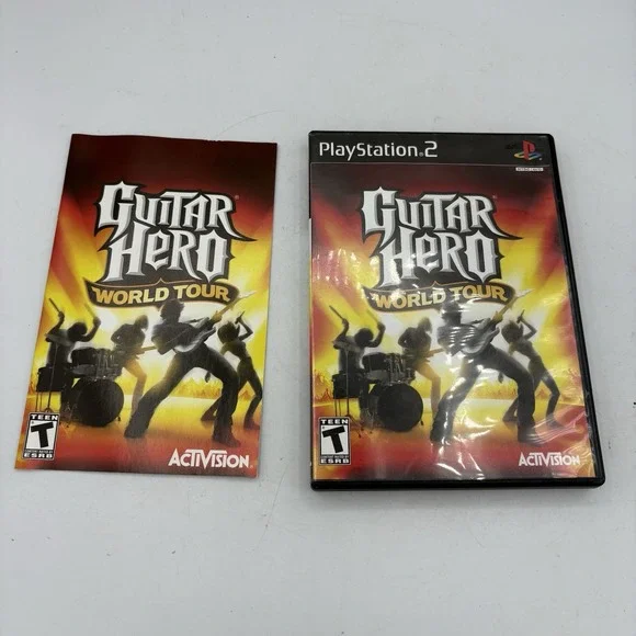 Sony Playstation 2 Video Game Guitar Hero World Tour‎ Disc w Case & Manual