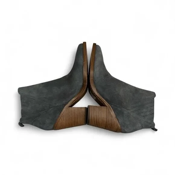 Marc Fisher Charcoal Gray Suede Ankle Booties