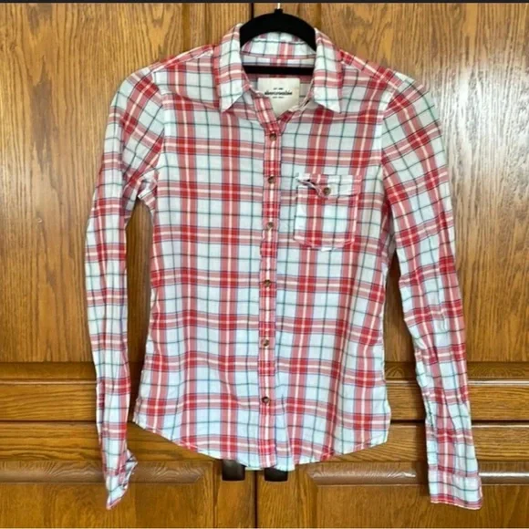 Abercrombie‎ Kids Size XS Vintage Y2K Button Up Plaid Shirt