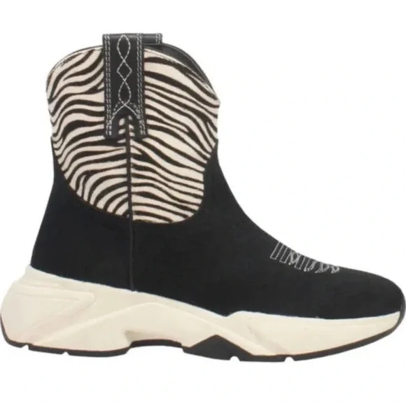 New Dan Post Dingo Safari Cowboy Boots Sneaker Leather Zebra western safari boho