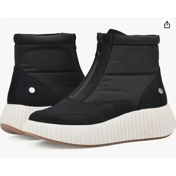 NEW White Mountain‎ Women Platform High-Top Sneaker Bootie Boots SZ 7.5 Black