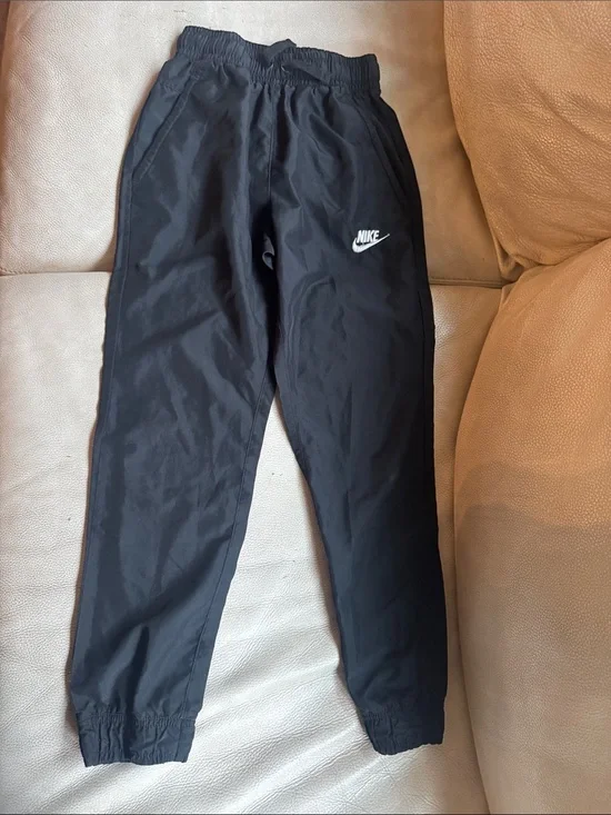 Nike Black Kids Joggers with White Swoosh