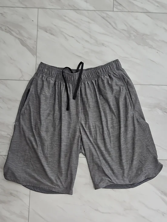 all in motion Gray Heather Athletic Shorts with Black Drawstring