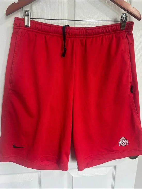 Nike Men’s Ohio State Red Athletic Shorts with Black Drawstring