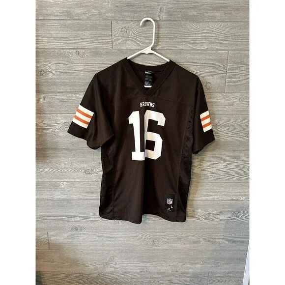 Cleveland Browns #16‎ Cribbs NFL Brown Football Jersey Youth Large 14-16