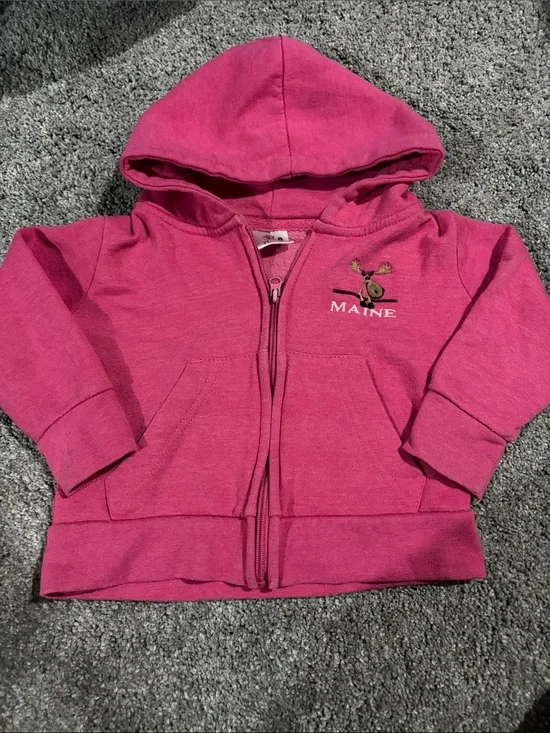 Pink Hooded Zip-Up Sweatshirt for Kids