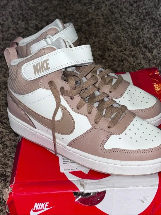 Nike Court Borough Mid 2 GS 6Y Beige Ivory Hemp CD7782-125 Girls
