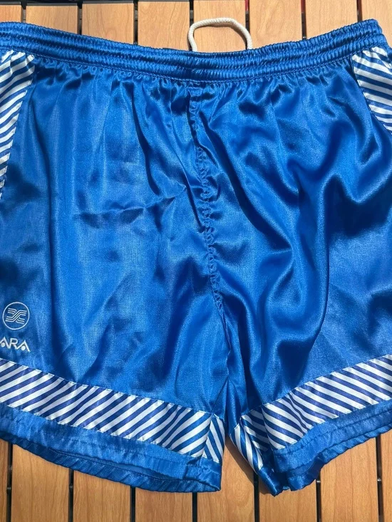 VINTAGE 90s XARA BLUE MENS SOCCER SHORTS XL