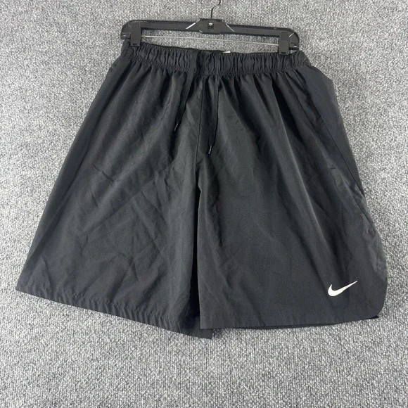 Nike Shorts Mens L Black Dri-FIT Microfiber 9 Inseam Running Gym Training