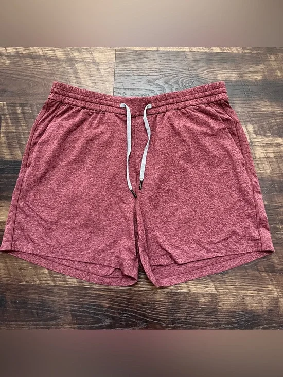 Lululemon athletica M7BCVs soft jersey 5” heathered red athletic shorts XL