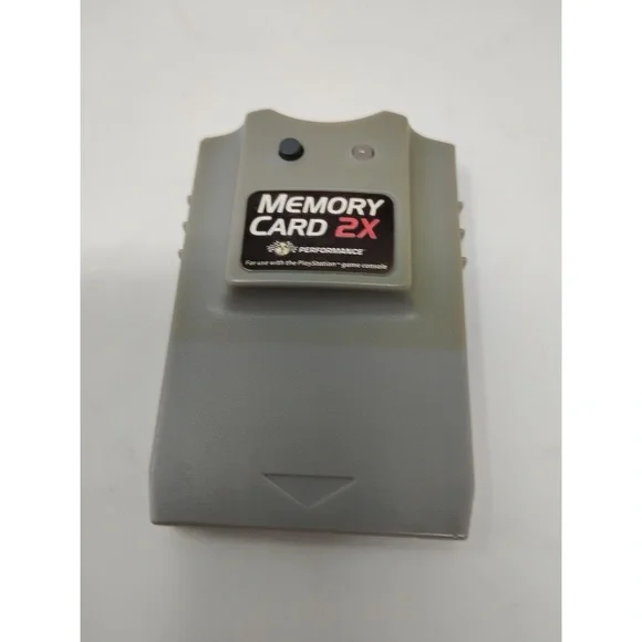 Performance P-112 2X Memory Card PS1 PlayStation Dual Bank Retro Gaming
