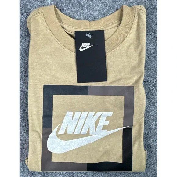 Nike Futura Youth Small Open Bloc Beige Tee Graphic T-Shirt NWT