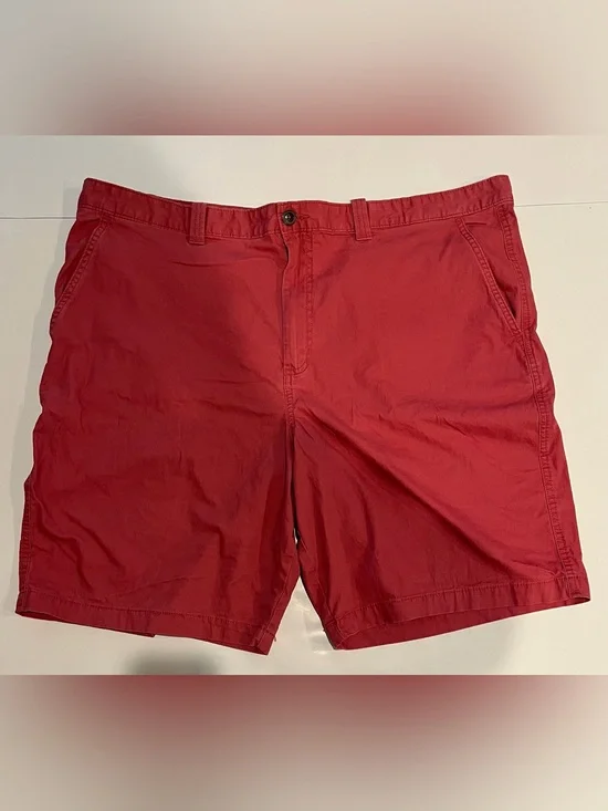 Magellan Outdoors Men's Flat Front Chino Shorts Red Size 44W Casual Summer