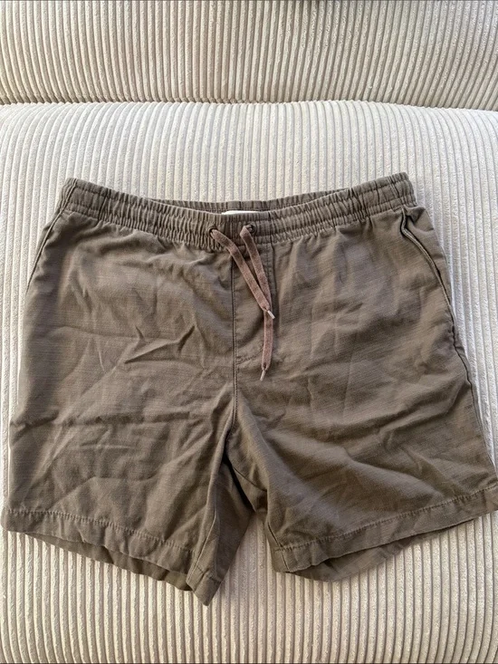 PacSun Men's Olive Brown Elastic Waist Shorts