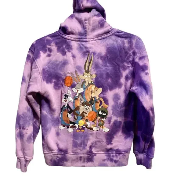 Space Jam Looney Tunes Tie Dye Kids Hoodie 9/10