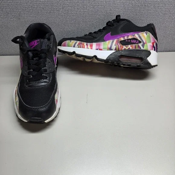 Nike Air Max 90 Print Mesh Hyper Violet Youth Running Shoes Size 5Y