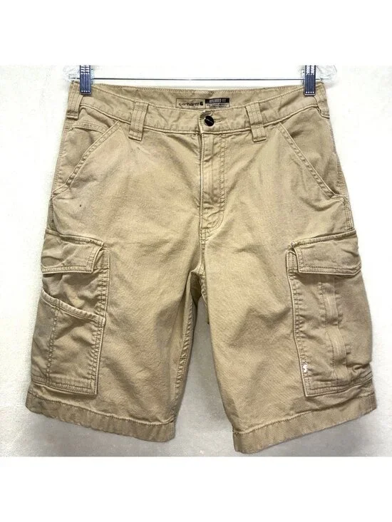 Carhartt RipStop Relaxed Fit Cargo Shorts Khaki Utility Workwear Men 32 #b