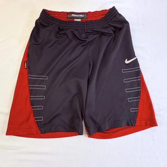 Nike Basketball Elite Shorts Mens Large Black Red FIT DRY 286047-010