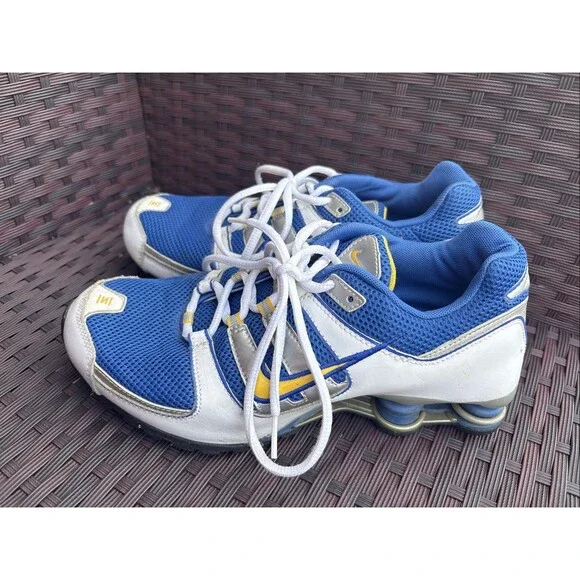 Nike Shox Remix II Girls Sz 7Y #318448-471 Blue, White& Yellow Running Athletic