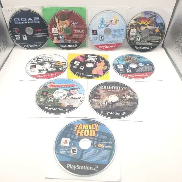 Playstation 2 Lot of 10 Games Grand Theft Auto Dead or Alive Final Fantasy X