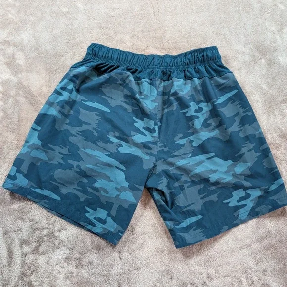 LEG3ND Mens Blue Camo Athletic Shorts Medium M Performance Gym Running Training