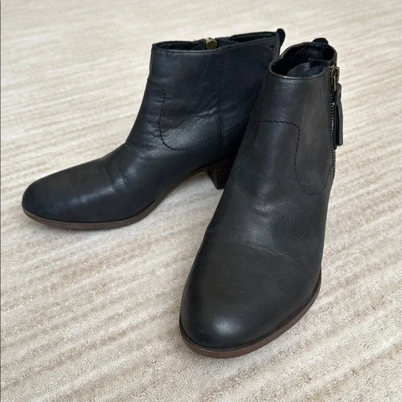 EUC Lucky Brand Blandre Ankle Boots Booties Leather Black Size 8.5