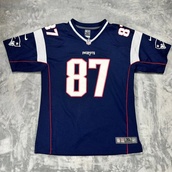 Nike Patriots Rob Gronkowski 87 Jersey Youth XL Navy Blue NFL New England
