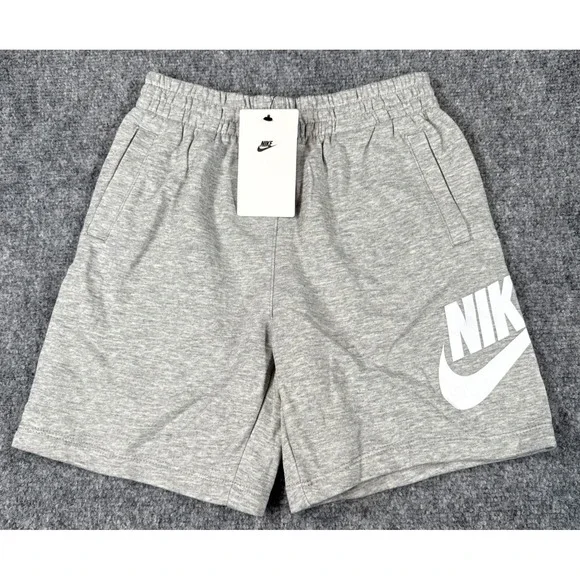 Nike Kids Size 6 Sportswear Futura Logo Heather Grey Pockets Shorts NWT