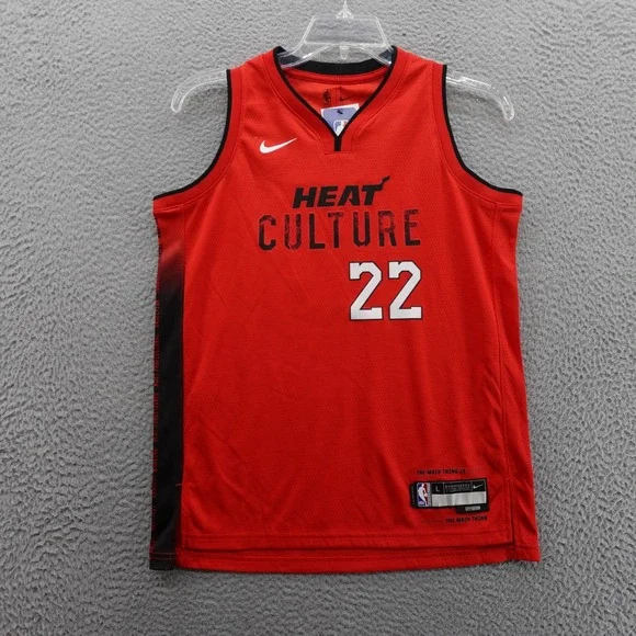 Nike Jimmy Butler Jersey Large Red Basketball Youth Miami Heat City Edition‎ 22