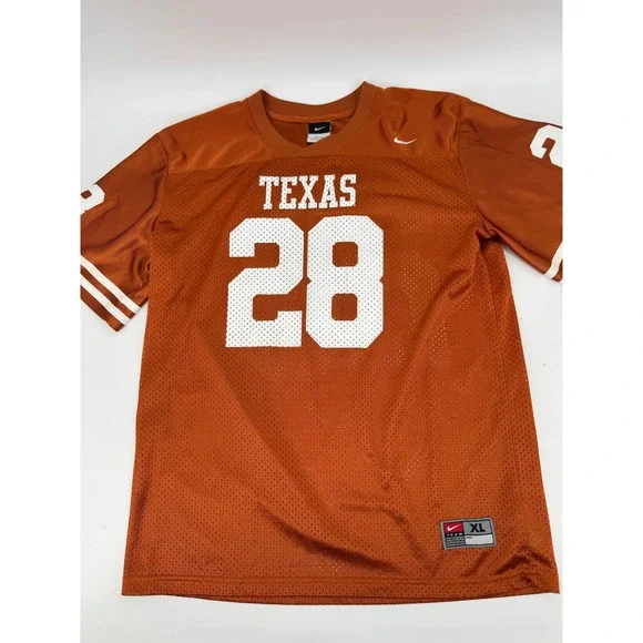 Nike Texas Longhorns Football Jersey Youth XL 20 Womens M Burnt Orange Mesh‎ #28