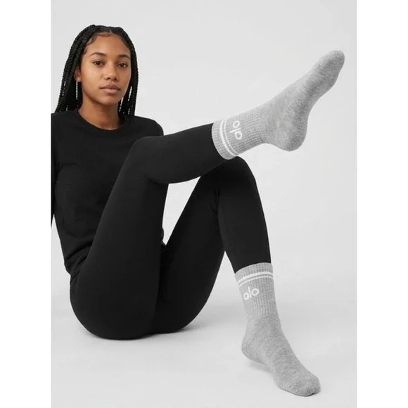 Alo‎ Unisex Half Crew Sock / NWT / Still in Bag! / Size M