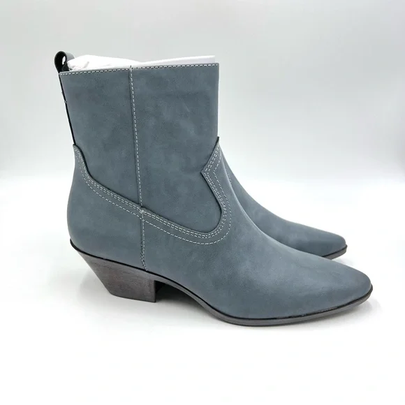 Circus NY Sam Edelman Size 6.5 Garth Gray‎ Blue Faux Vegan Leather Western Boots