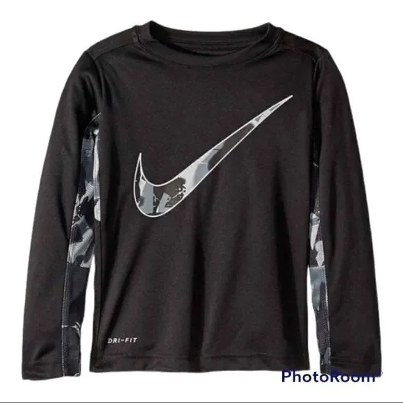 Nike Spray Painted Swoosh Long Sleeve Tee Shirt