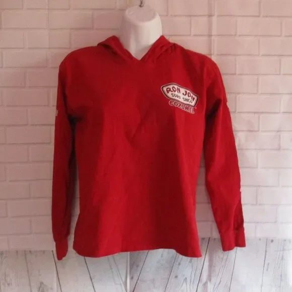 Ron Jon Surf Shop Cozumel Pullover Hoodie YOUTH Large Red