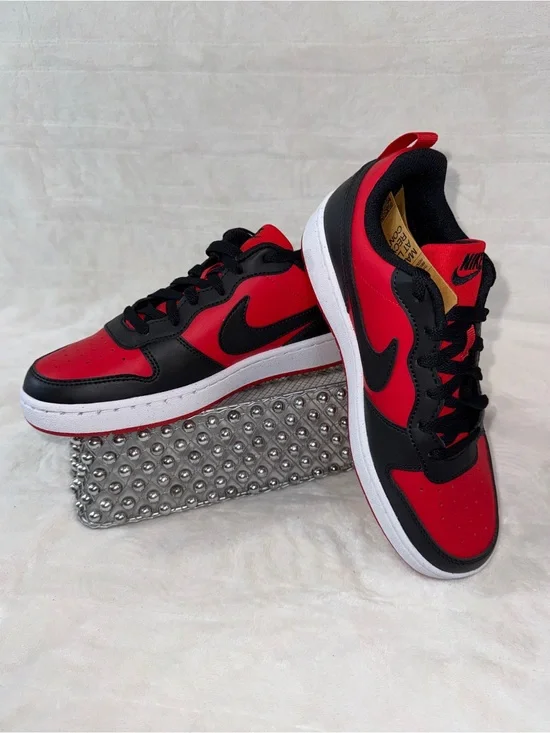 🔥Nike Court Borough Low Recraft Red/Black Youth 6Y Women’s 7.5 DV5456-600🔥