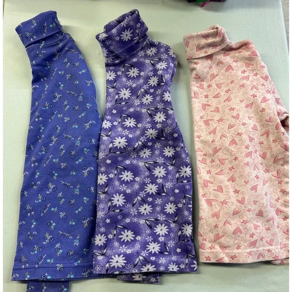 Vintage lot of 3 girls turtle necks size youth 7/8 mixed brands