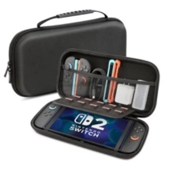 Arctiiro Nintendo Switch Carrying Case Black Hard Shell 10 Game Card Slots NEW‎