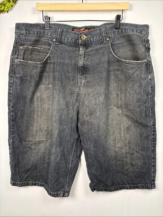 ANCHOR BLUE Vintage Y2K Beyond Baggy Men's Embroidered Shorts size 40