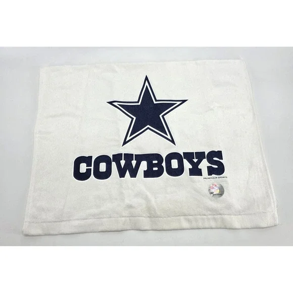 Vintage Dallas Cowboys NFL Rally Towel‎ McArthur Sports White Blue 100% Cotton