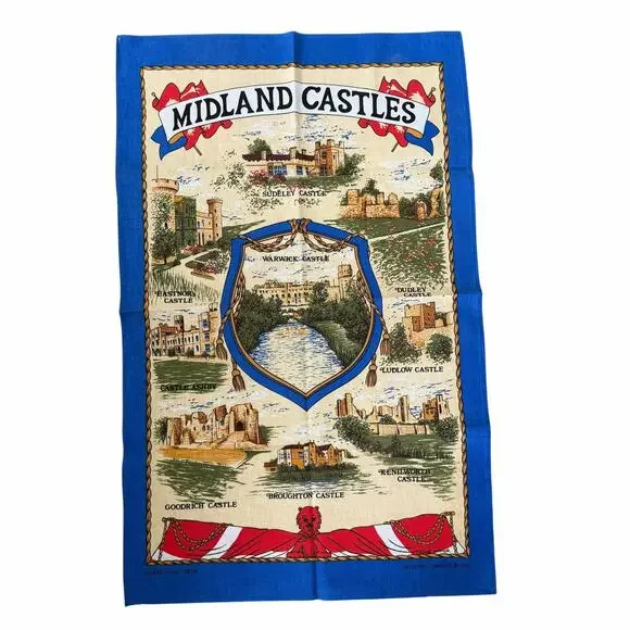 Vintage Midland Castles Britan Tea Towel 30