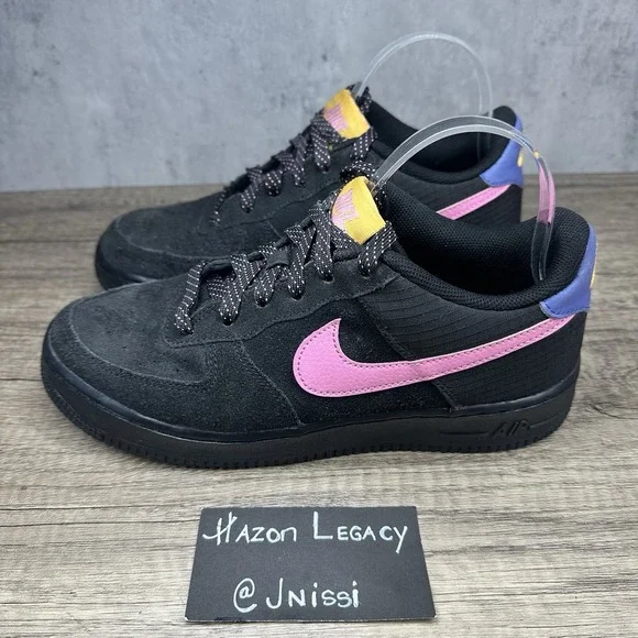 Nike Air Force 1 LV8 2 GS~Black Magic‎ Flamingo Sneakers~(CN5710-001)~Size 7Y