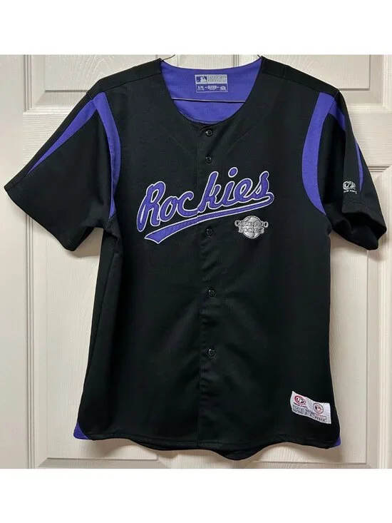 Colorado Rockies Black & Purple MLB Jersey XL Youth True Fan Series Baseball Fan