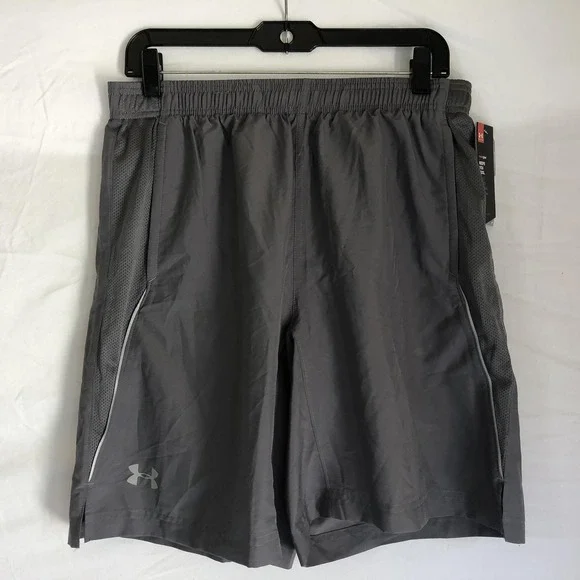 Under Armour Shorts Mens Large Gray HeatGear Lined 9 Inseam Running Gym