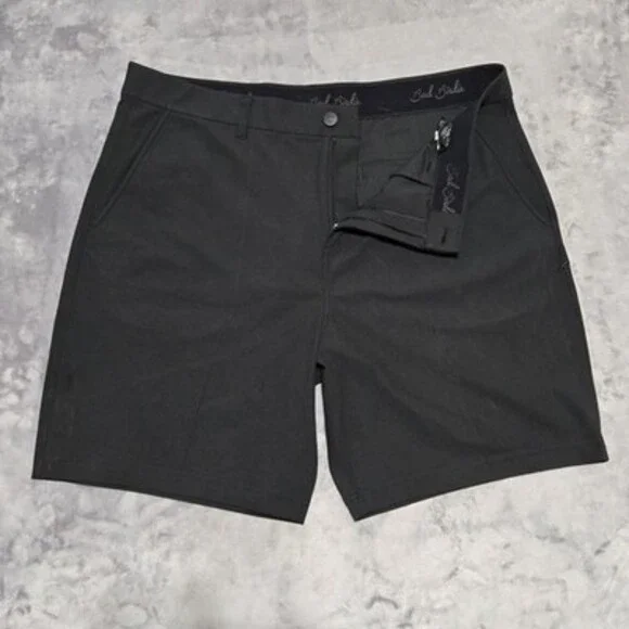 BAD Birdie Golf Shorts Mens 36 Black Performance Stretch Chino Casual Flat Front