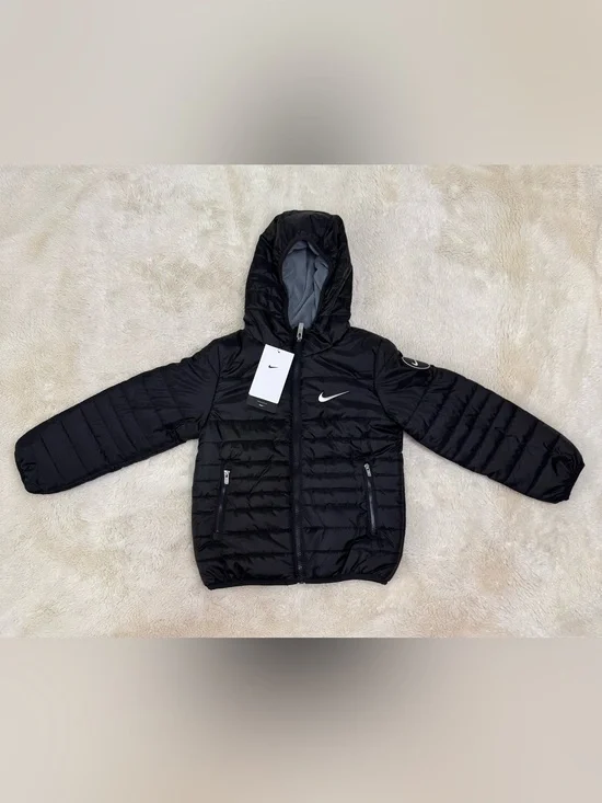 Nike Kids Black Hooded Puffer Jacket