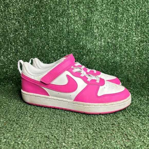 Nike Court Borough Low Recraft Athletic Sneaker White Laser Fuchsia Youth 2.5Y