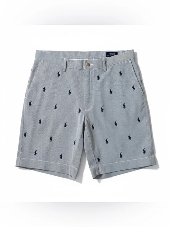 Polo Ralph Lauren Men’s Seersucker All Over Pony Striped Classic Fit 9