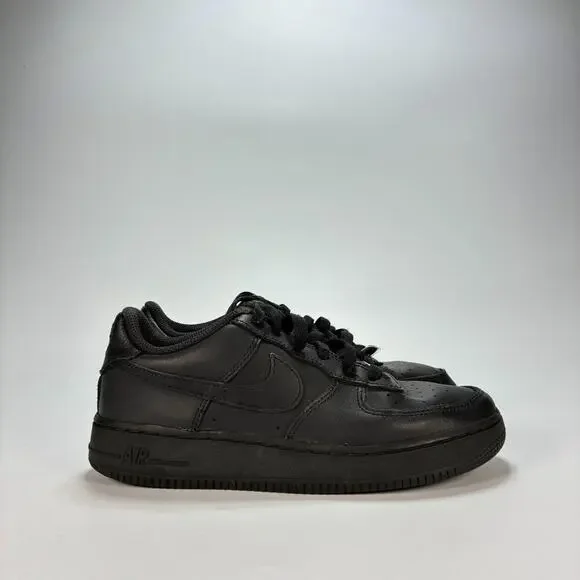 Nike Air Force 1 Low Black Athletic Basketball Shoes 314192-009 Youth Size 4Y