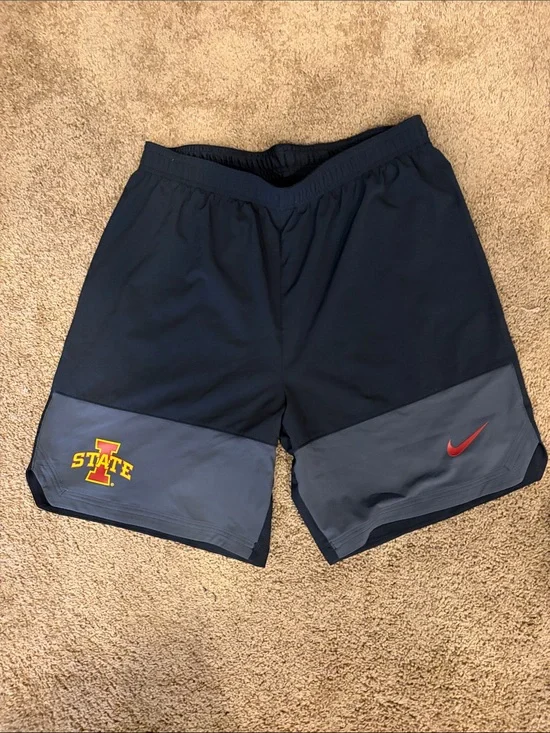 Nike Men's Iowa State Black and Gray Athletic Shorts